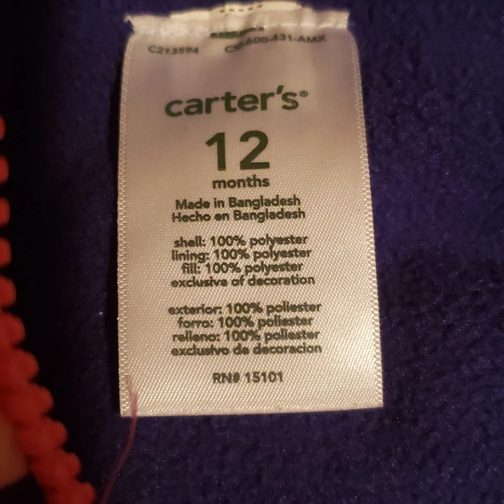 CARTER'S BABY GIRL CUTE HOODED JACKET 12M